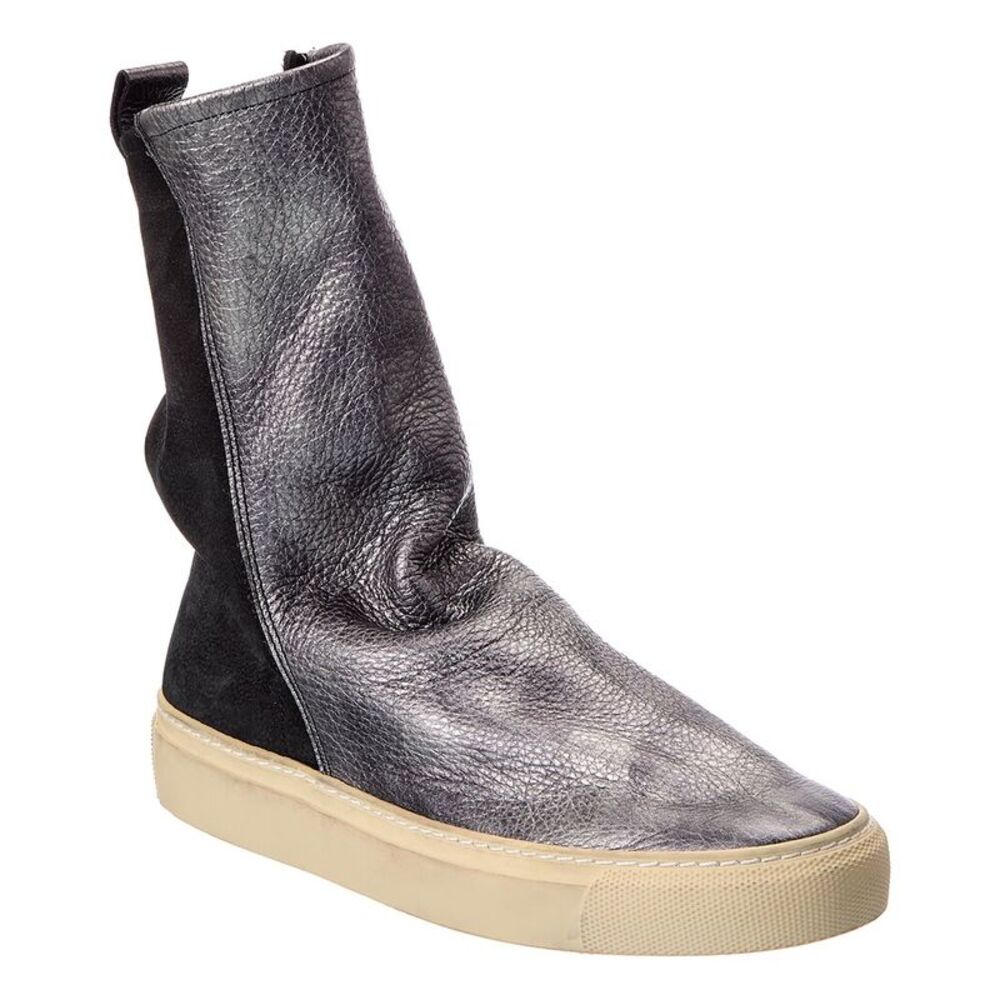 Arche Tbat Leather High-Top Boot, Silver